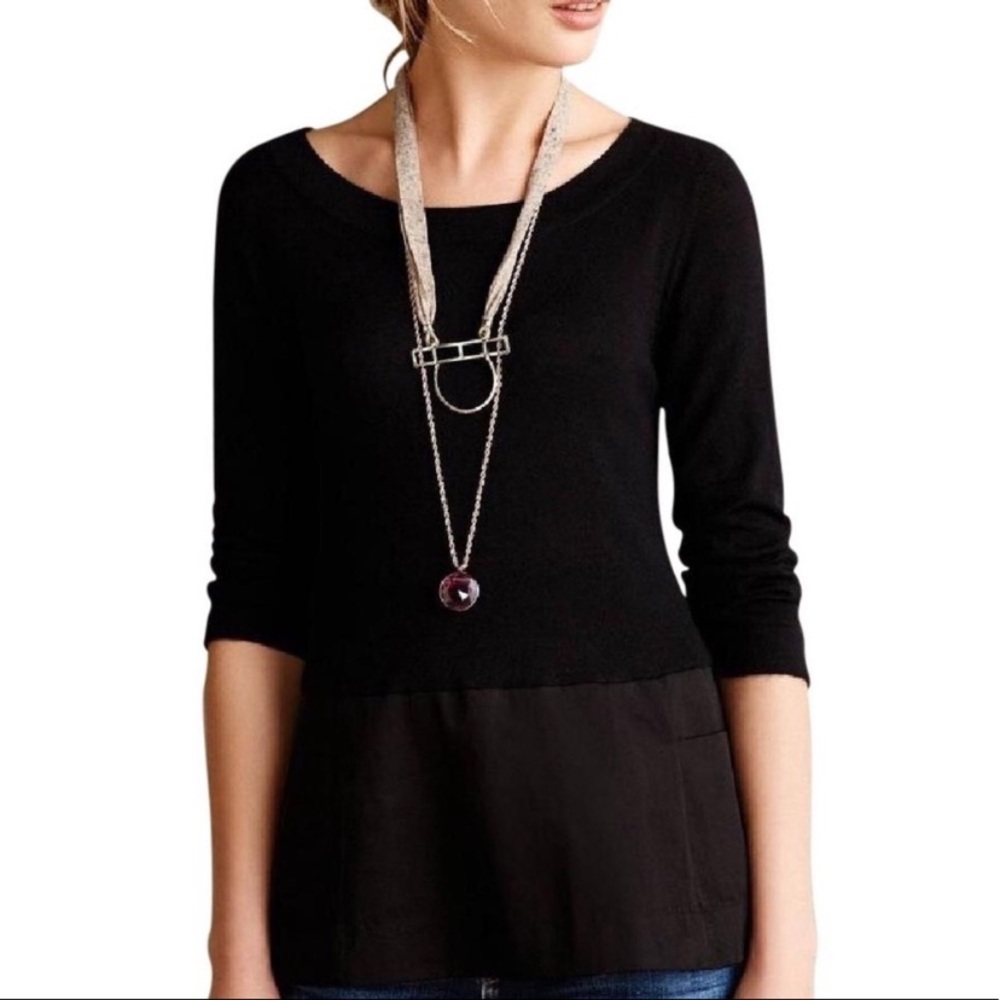 Anthropologie moth cashmere top in black XS